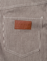 REMAIN Birger Christensen - Striped Twill Long Skirt - leather skirts - coffee bean comb. - 4