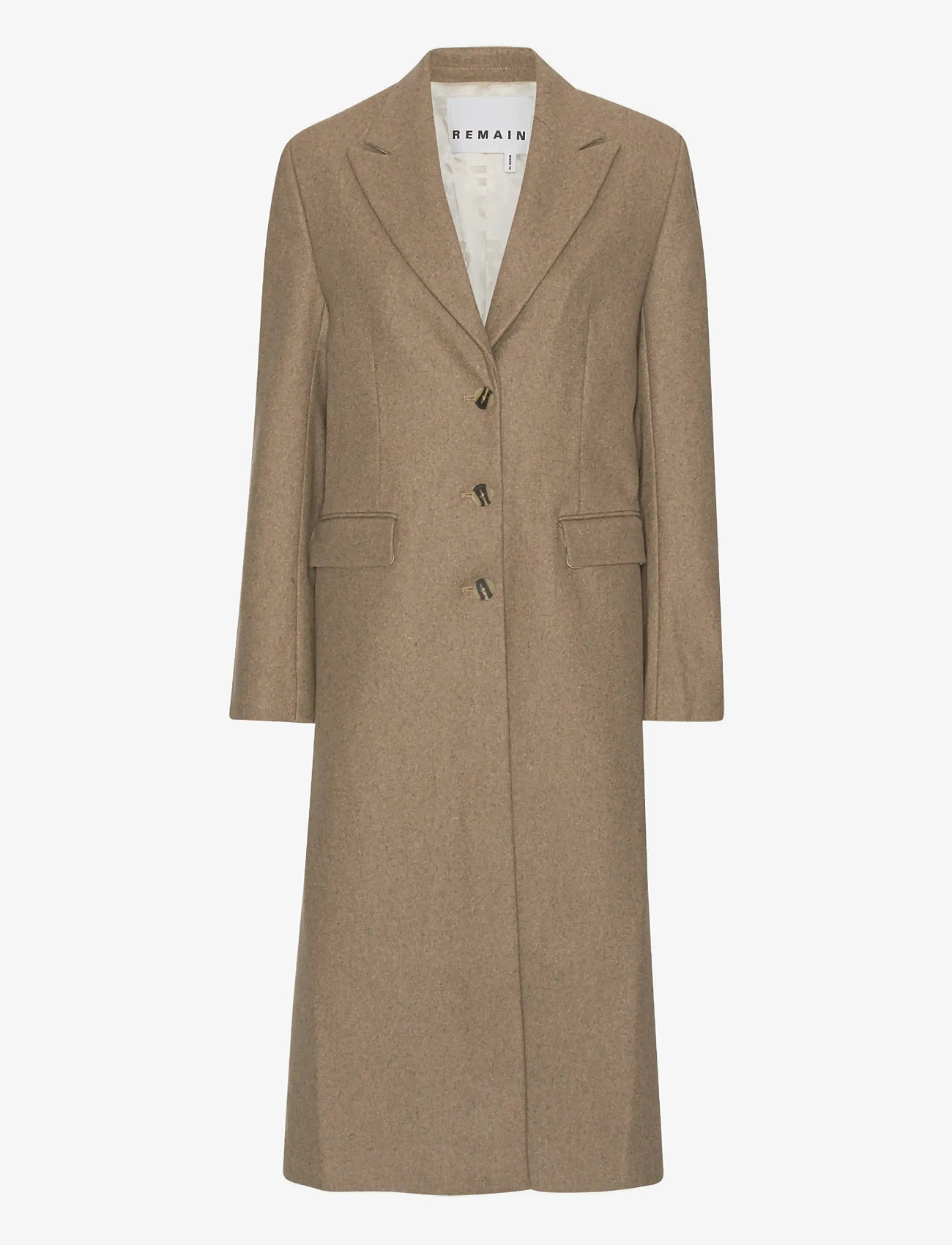 REMAIN Birger Christensen - WOOL SEMI FITTED COAT - winterjacken - otter - 1