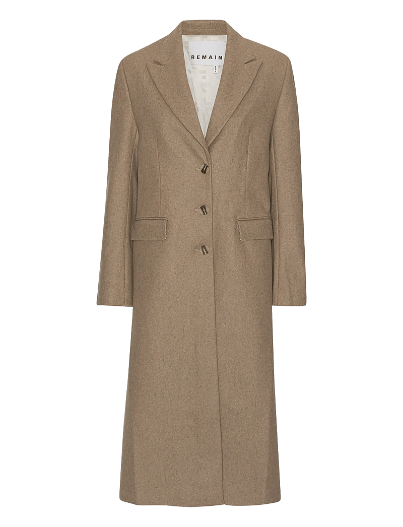 REMAIN Birger Christensen - WOOL SEMI FITTED COAT - winterjacken - otter - 1