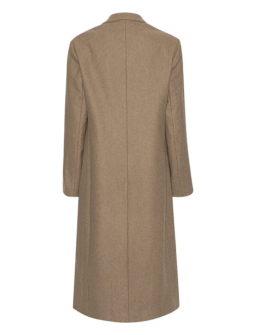 REMAIN Birger Christensen - WOOL SEMI FITTED COAT - vinterjackor - otter - 2