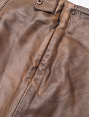 REMAIN Birger Christensen - Leather Pleated Skirt - lederröcke - brown sugar comb. - 2