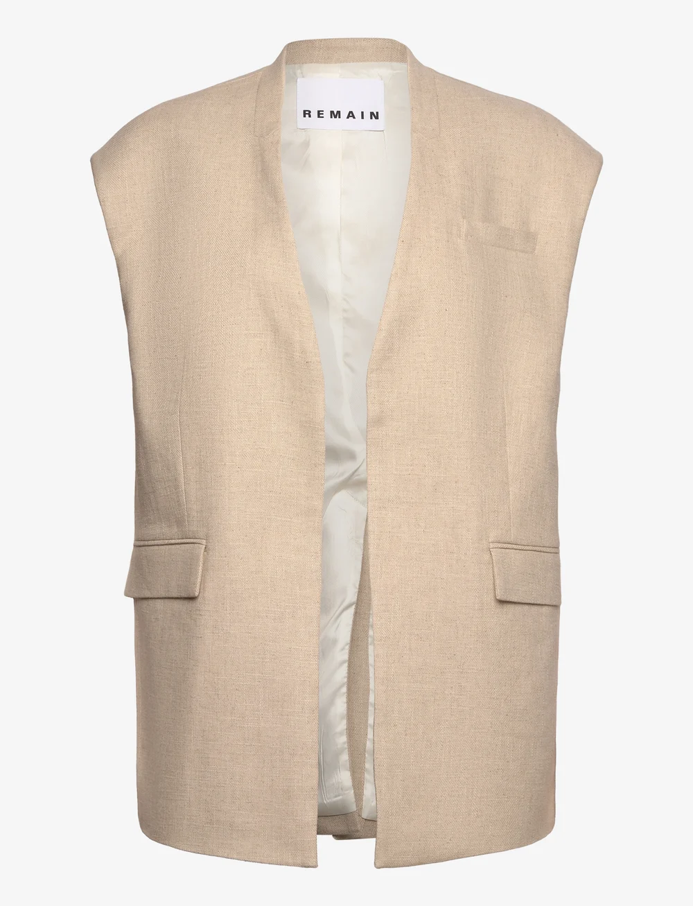 REMAIN Birger Christensen - OVERSIZED VEST - vester - tofu beige - 0