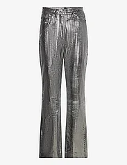 REMAIN Birger Christensen - Striped Leather Pants - vakarėlių drabužiai išparduotuvių kainomis - black comb. - 0