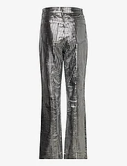REMAIN Birger Christensen - Striped Leather Pants - festtøj til outletpriser - black comb. - 1