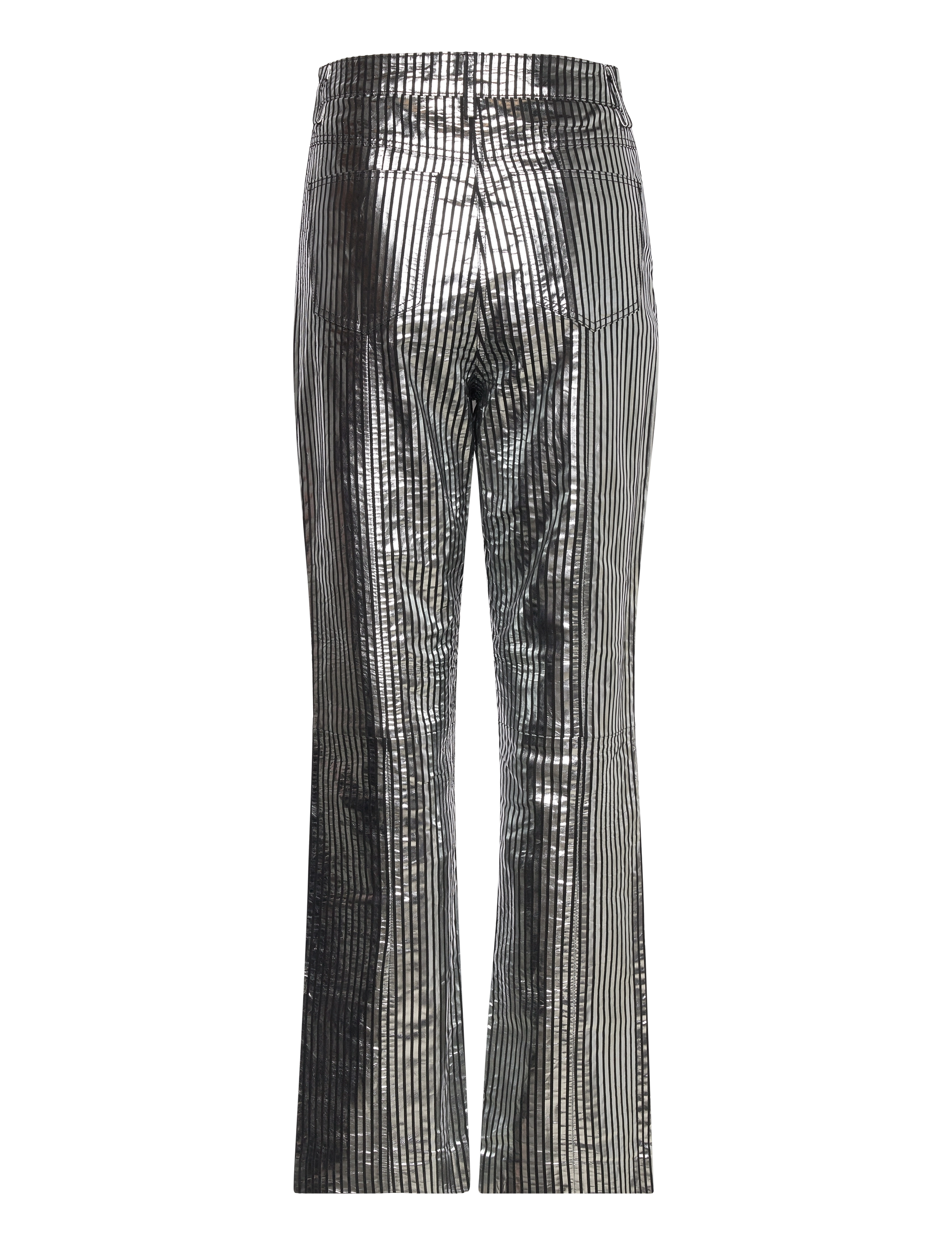 REMAIN Birger Christensen - Striped Leather Pants - læderbukser - black comb. - 1