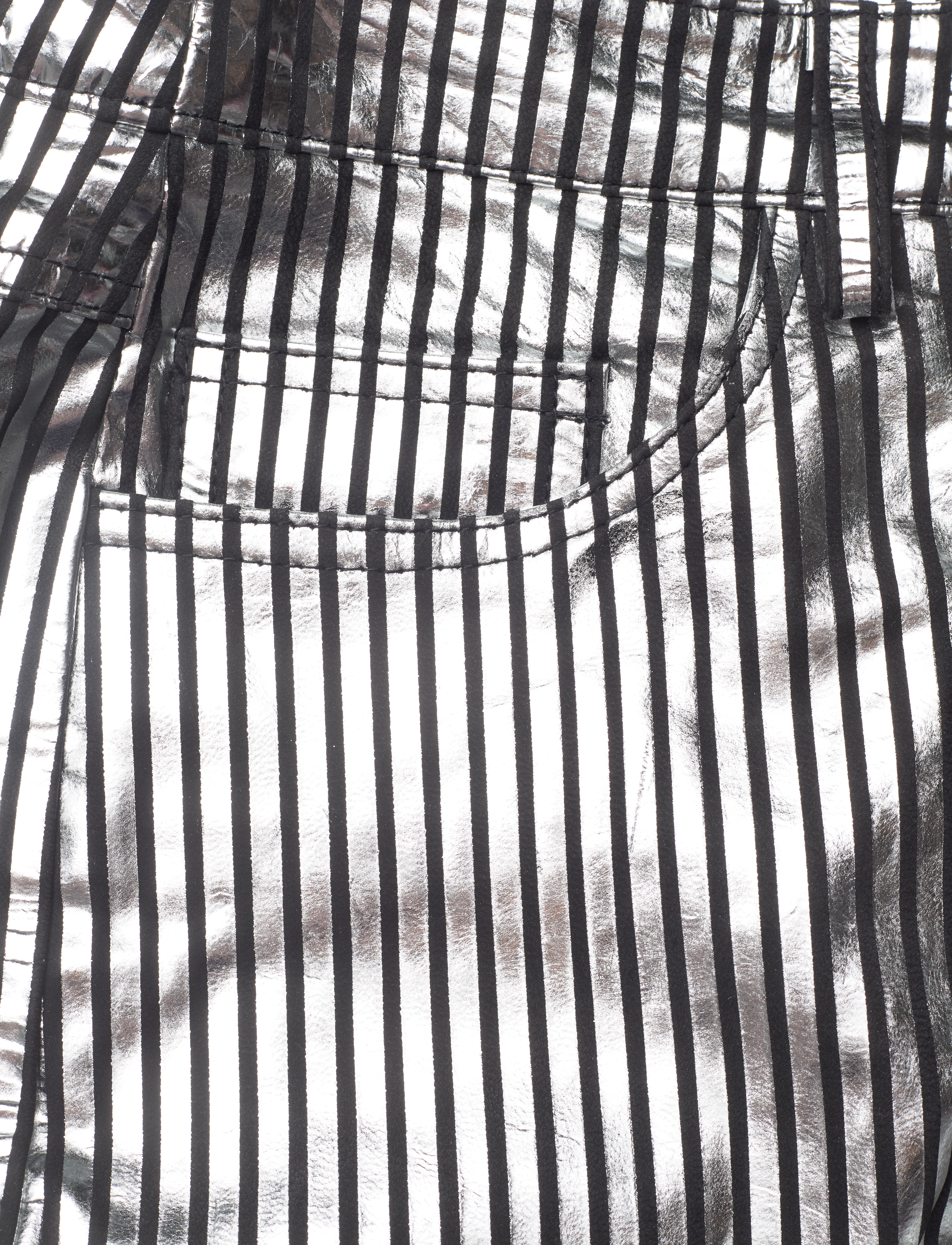 REMAIN Birger Christensen - Striped Leather Pants - læderbukser - black comb. - 2
