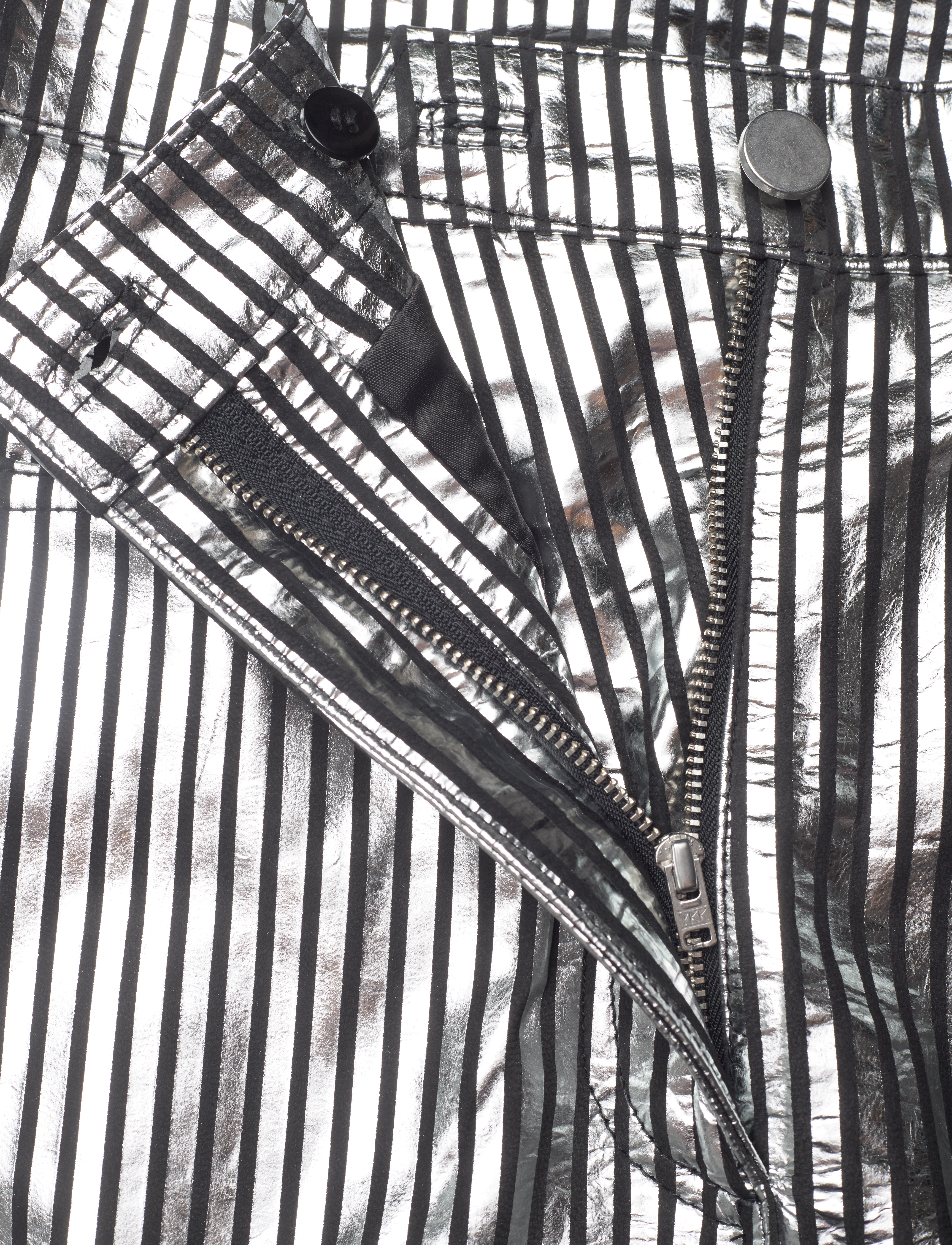 REMAIN Birger Christensen - Striped Leather Pants - læderbukser - black comb. - 3
