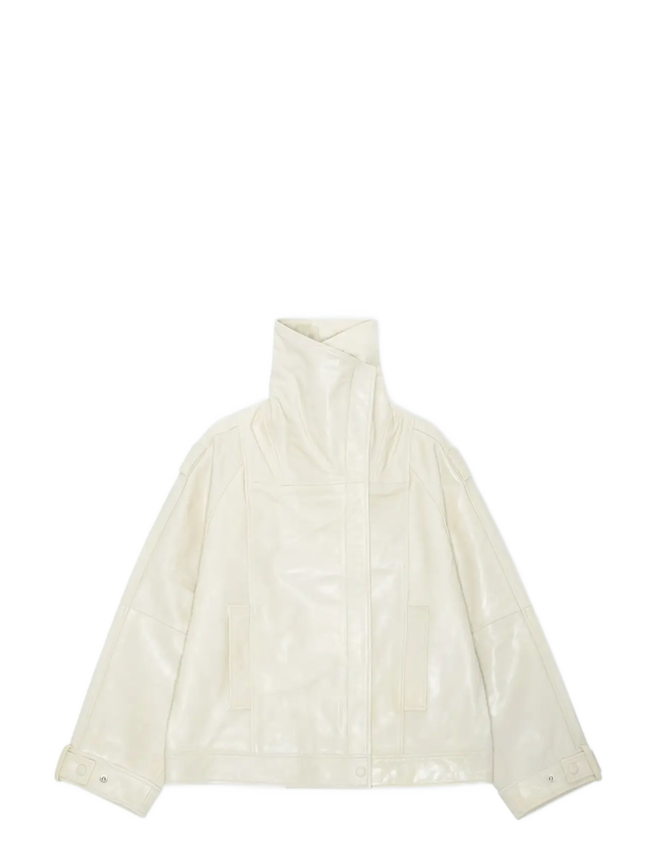 REMAIN Birger Christensen Oversized Leather Jacket, 36, Cream, Jakker > Læder, Dame