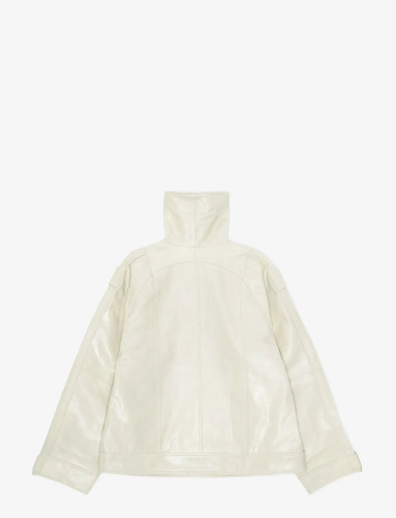 REMAIN Birger Christensen - OVERSIZED LEATHER JACKET - skinnjackor - egret - 1