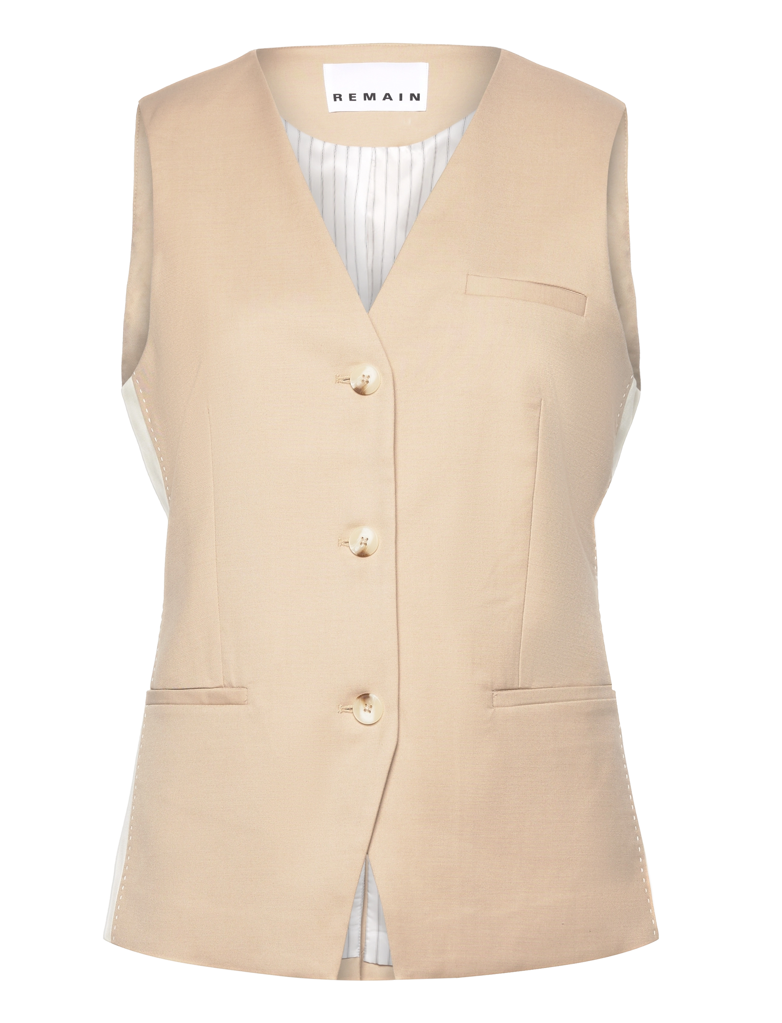 REMAIN Birger Christensen TWO COLOR VEST - Pintsakud - SAFARI COMB. / beige