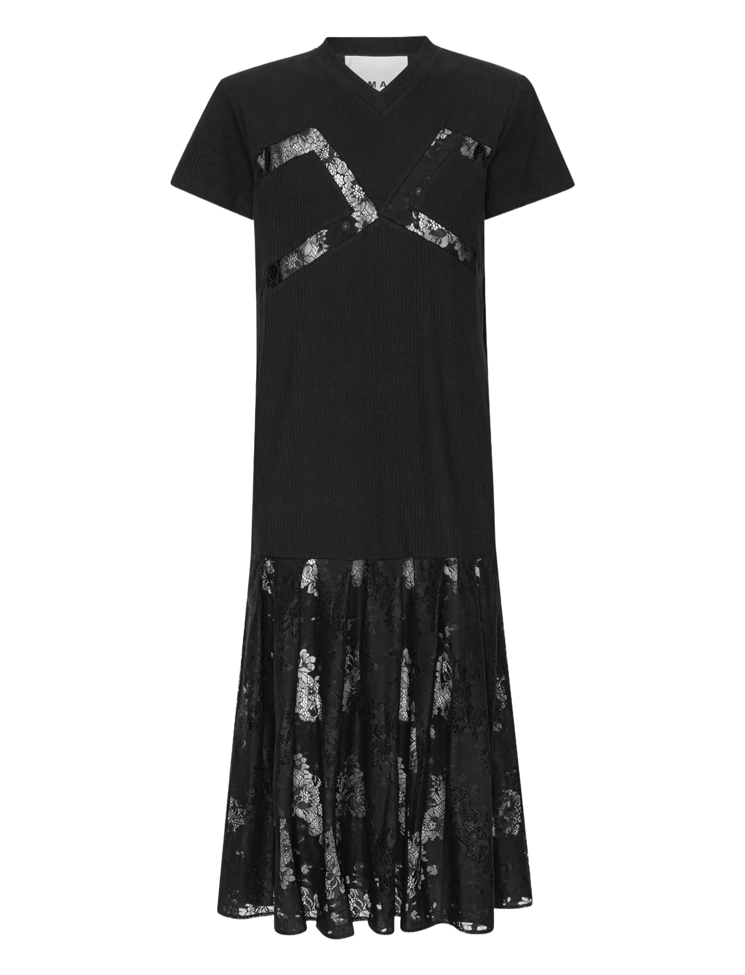 REMAIN Birger Christensen LACE MIX PLEAT DRESS - REMAIN Birger Christensen - BLACK / black