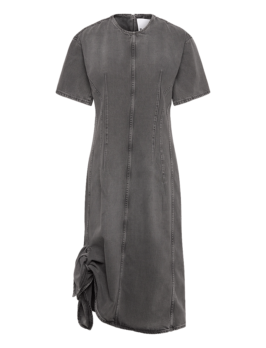 REMAIN Birger Christensen - DRAPY DENIM DRESS - silver filigree - 1