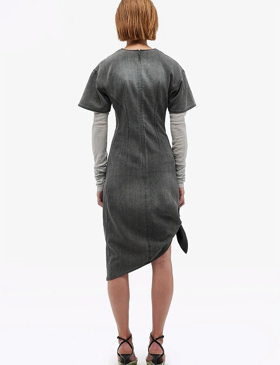 REMAIN Birger Christensen - DRAPY DENIM DRESS - silver filigree - 3