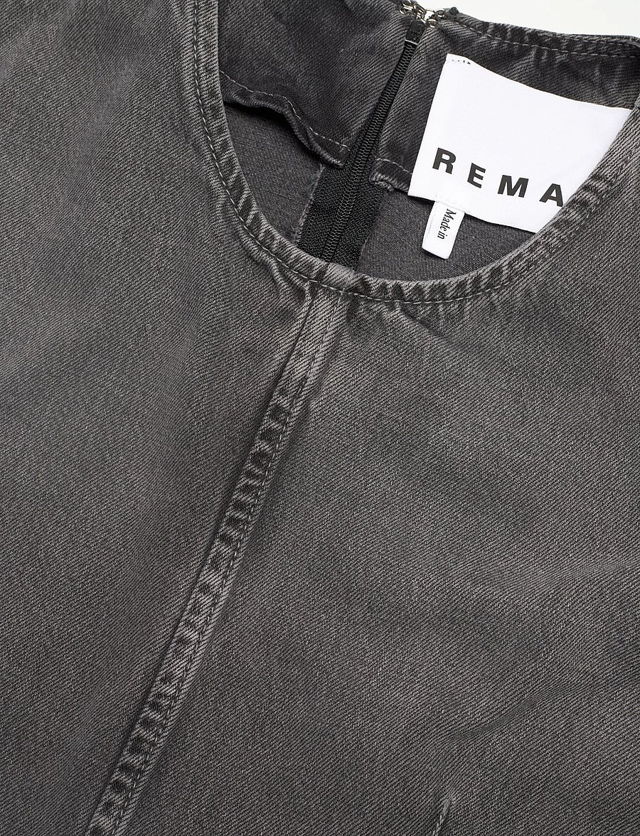 REMAIN Birger Christensen - DRAPY DENIM DRESS - silver filigree - 4