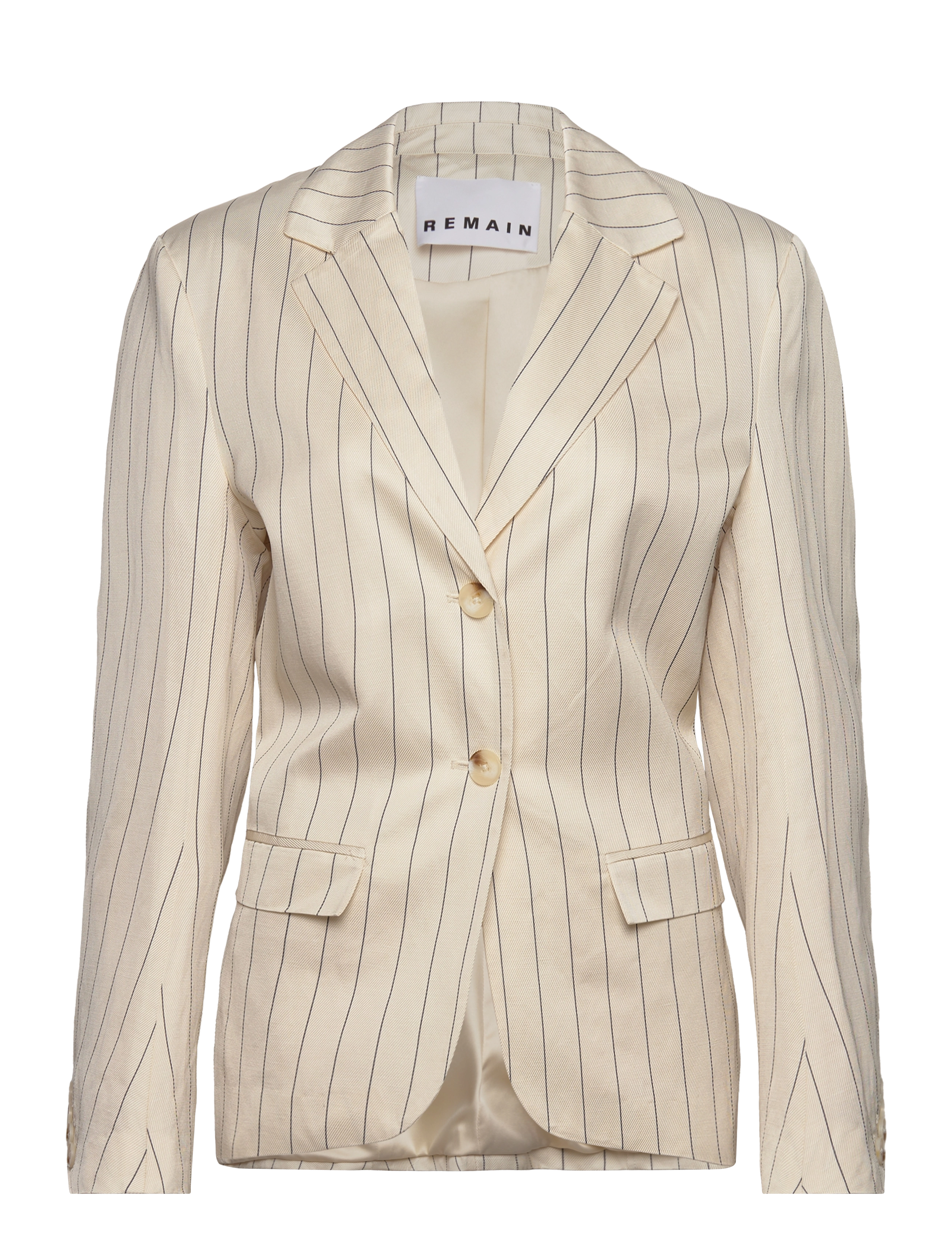 REMAIN Birger Christensen DRAPY STRIPED BLAZER - Blazere - EGRET COMB. / cream