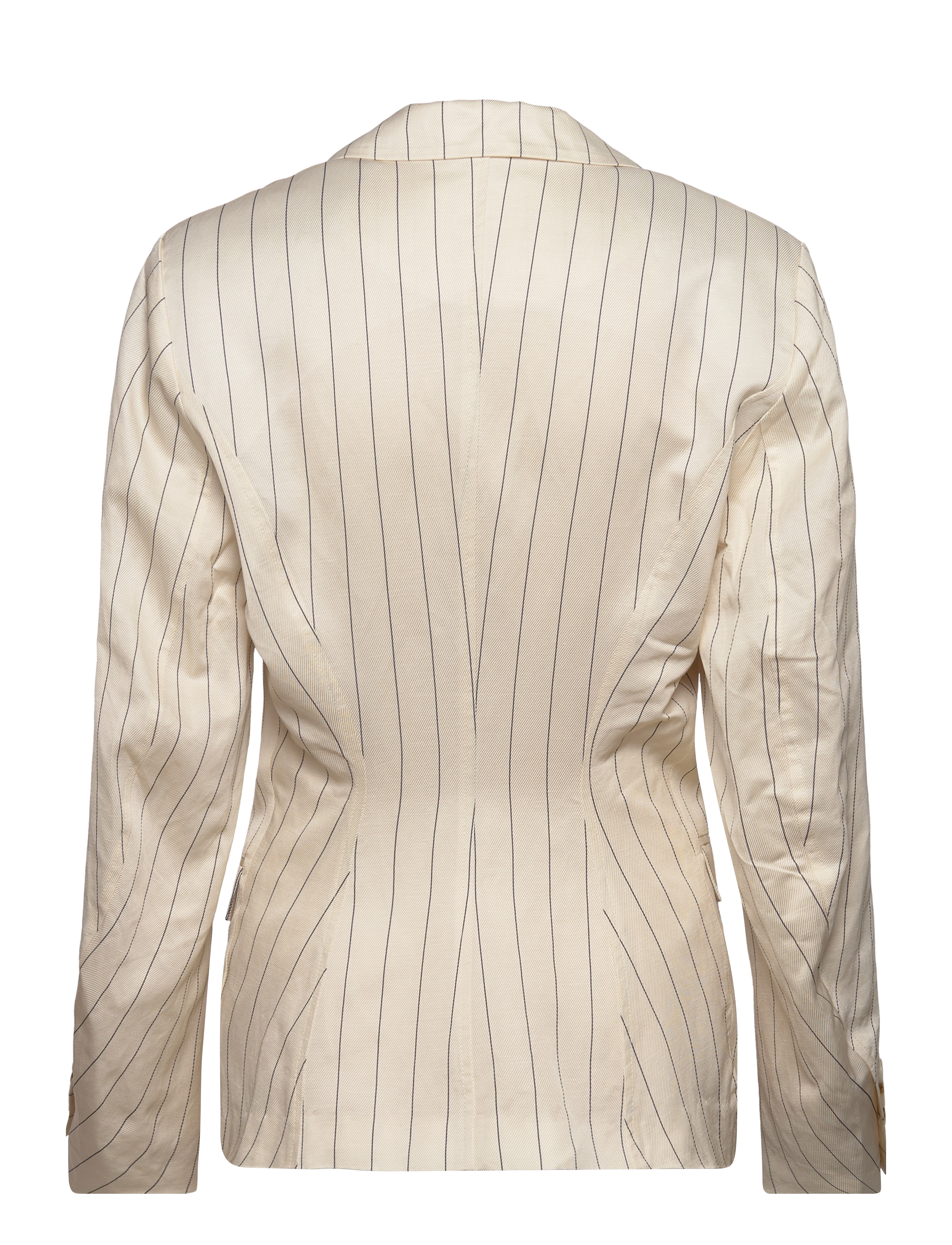 REMAIN Birger Christensen - DRAPY STRIPED BLAZER - festtøj til outletpriser - egret comb. - 1
