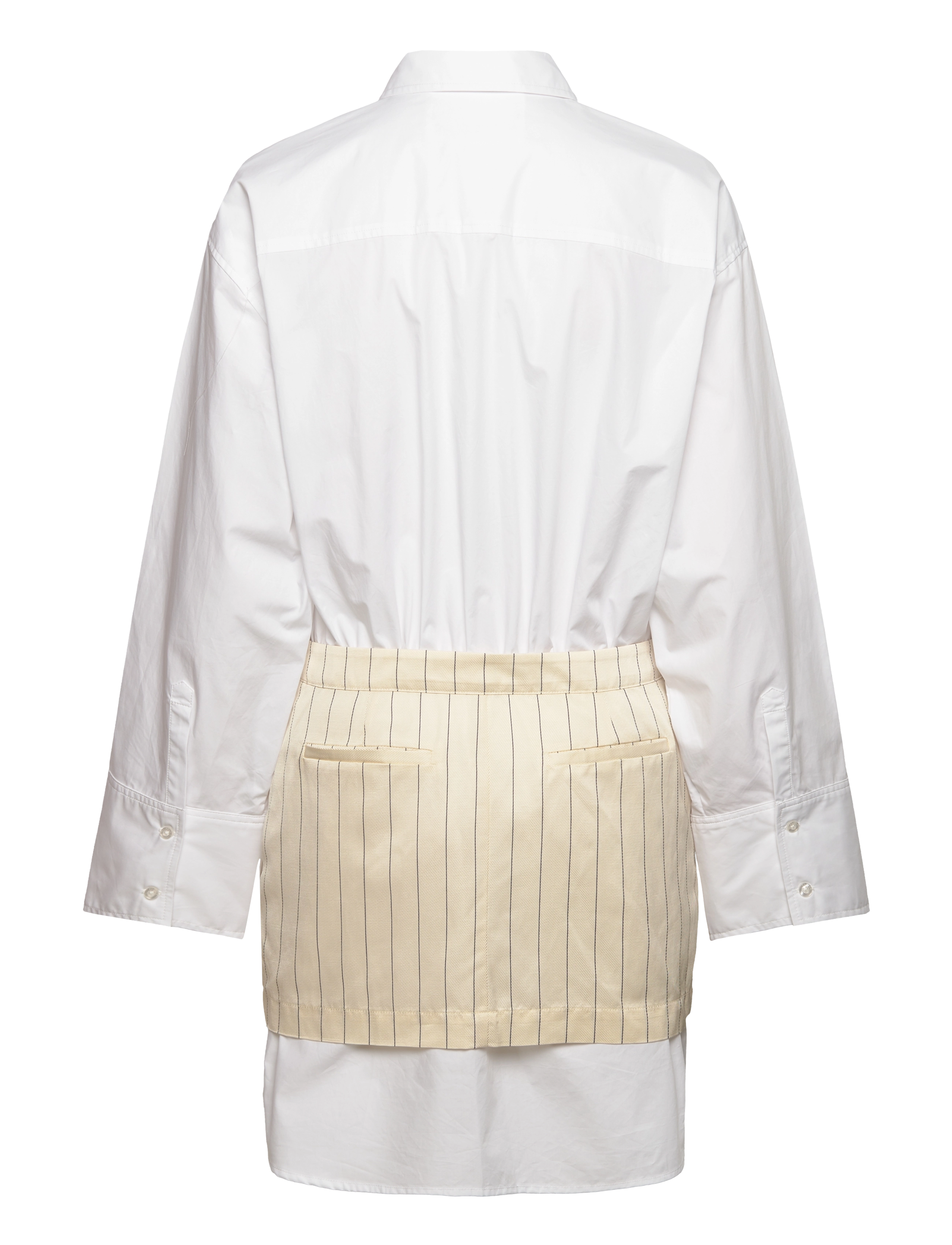 REMAIN Birger Christensen - LAYERED SUITING DRESS - skjortekjoler - egret comb. - 1