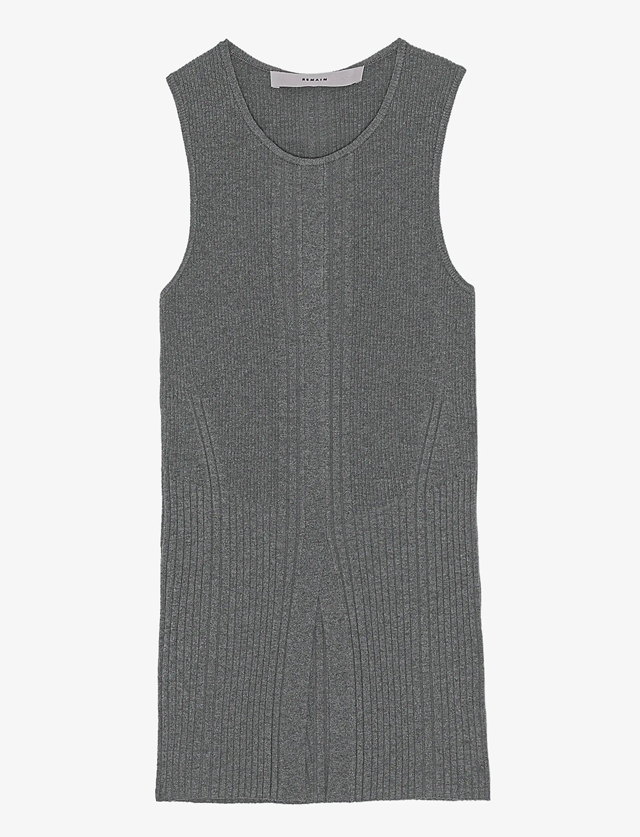 REMAIN Birger Christensen - RIB KNIT TANK TOP - tanktops - granite gray - 1
