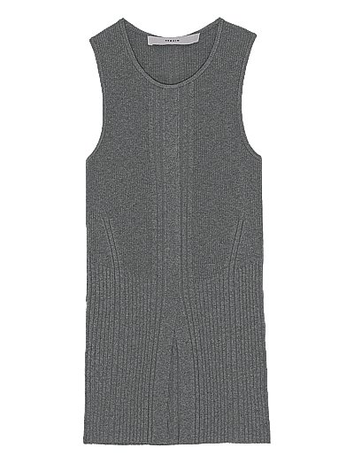 REMAIN Birger Christensen RIB KNIT TANK TOP - REMAIN - GRANITE GRAY / grey