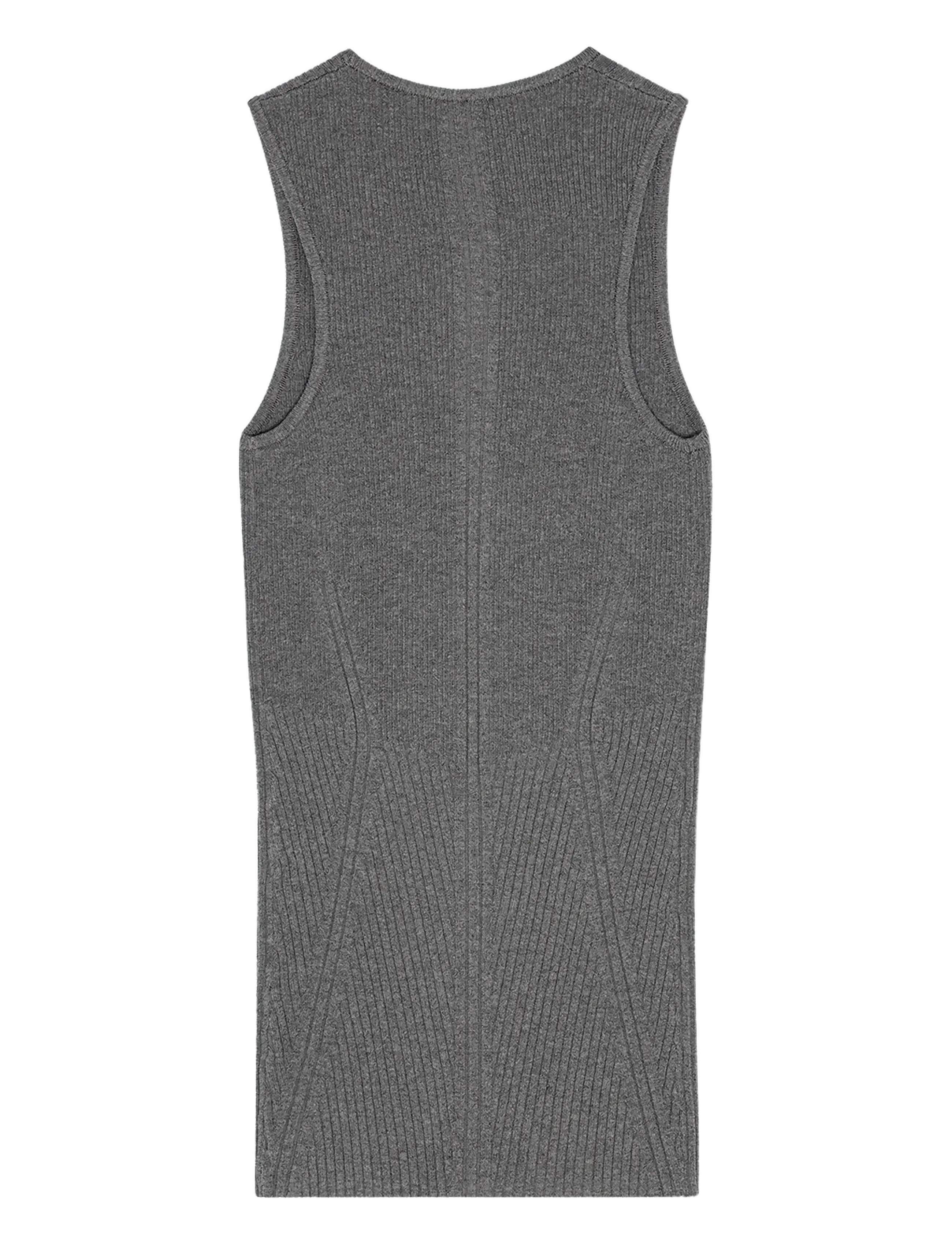 REMAIN Birger Christensen - RIB KNIT TANK TOP - topid ja varrukateta alussärgid - granite gray - 2