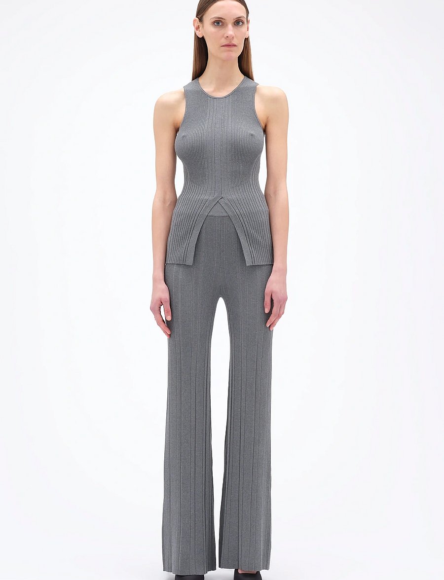 REMAIN Birger Christensen - RIB KNIT TANK TOP - topid ja varrukateta alussärgid - granite gray - 0