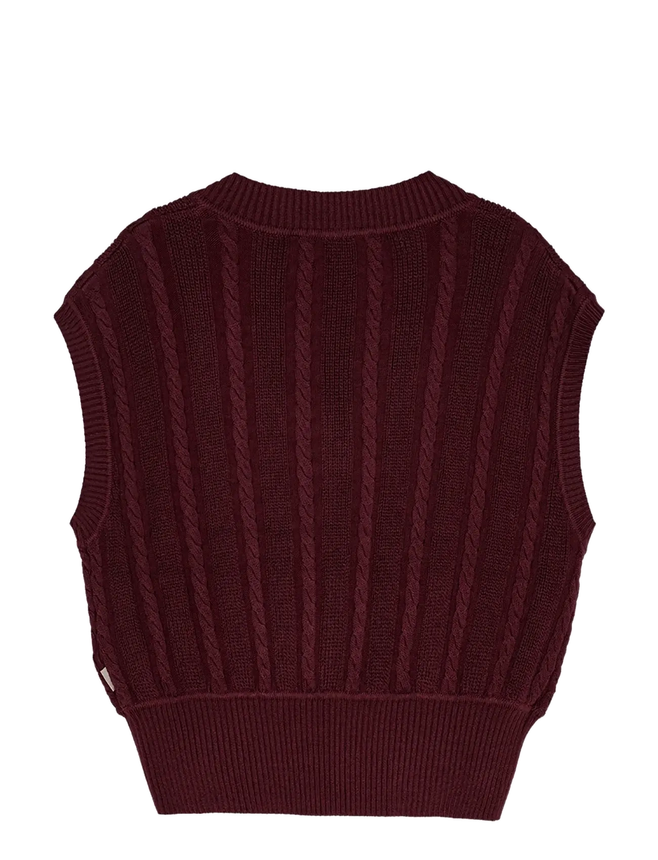 REMAIN Birger Christensen - CABLE KNIT VEST - winetasting - 1