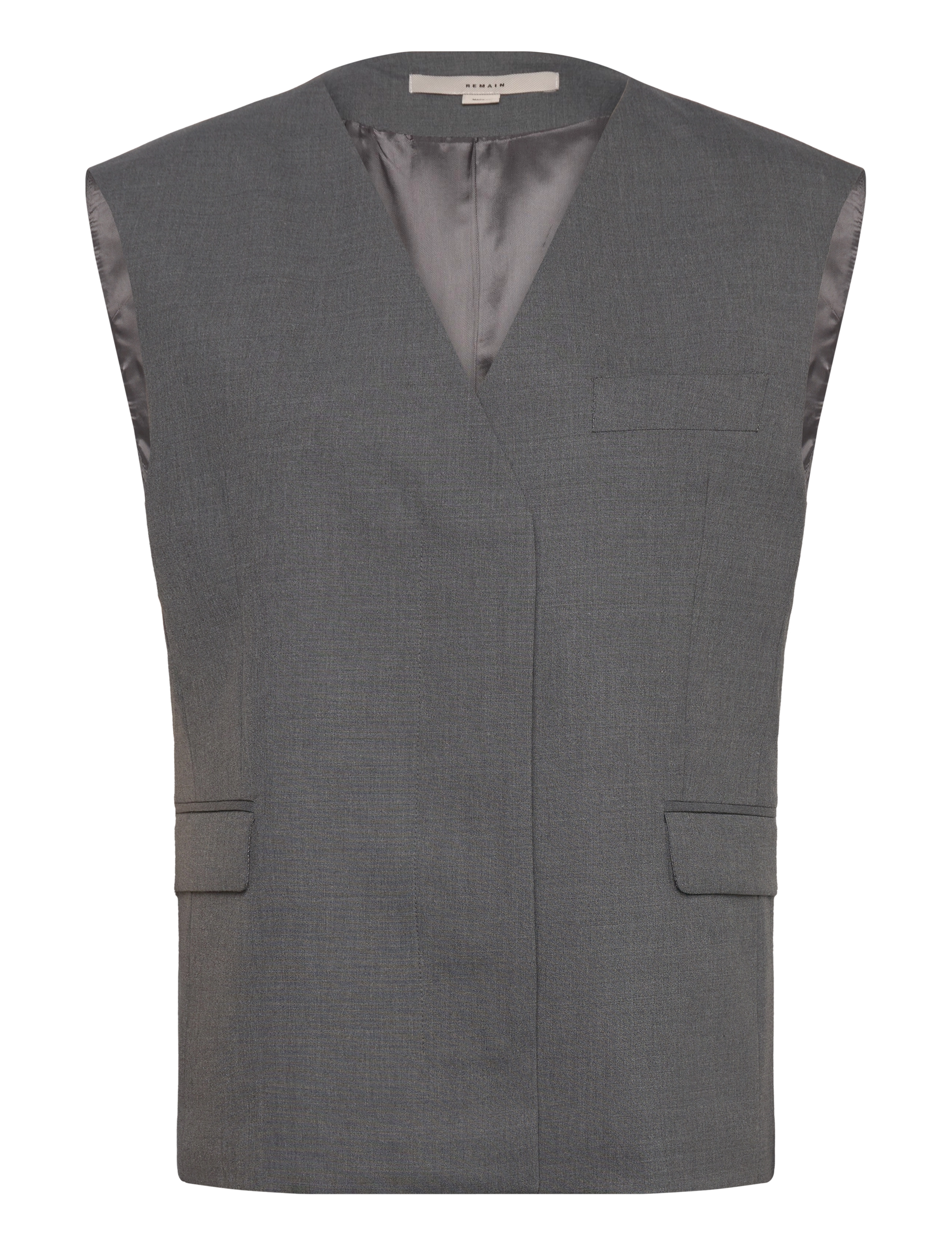 REMAIN Birger Christensen Boxy Waistcoat - Kollektsioonid - PHANTOM / grey