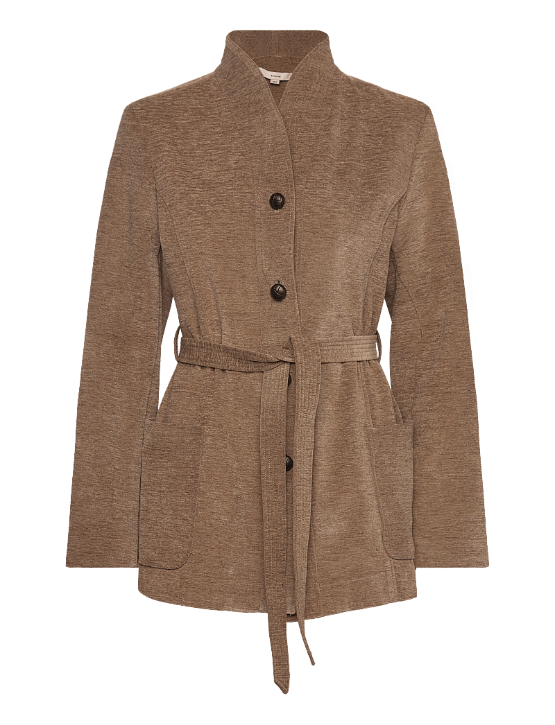 REMAIN Birger Christensen - FITTED JACKET WITH BELT - kavajer med skärp - sepia tint - 0