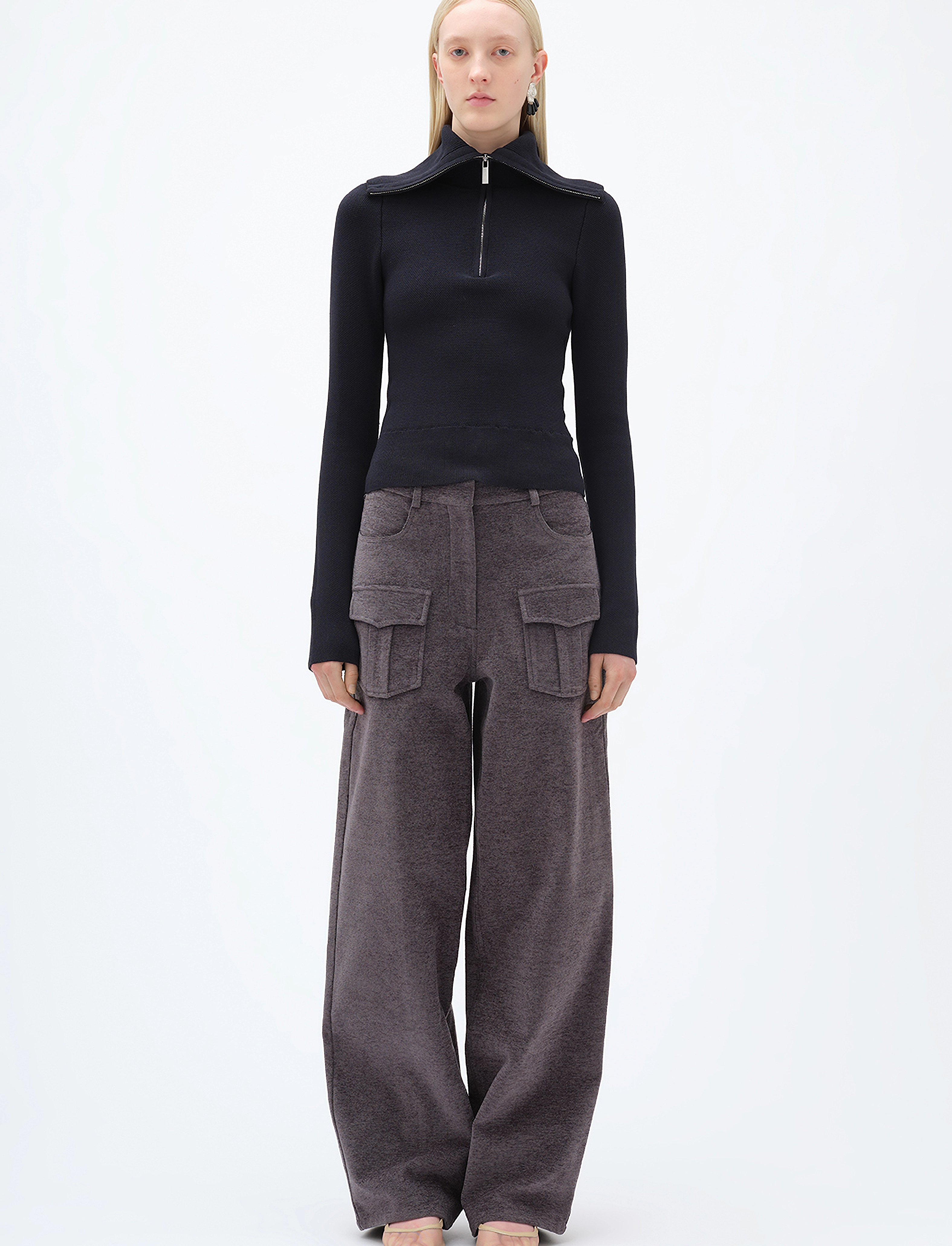 REMAIN Birger Christensen TAPERED TWILL PANTS - Jeans - PERISCOPE / grey