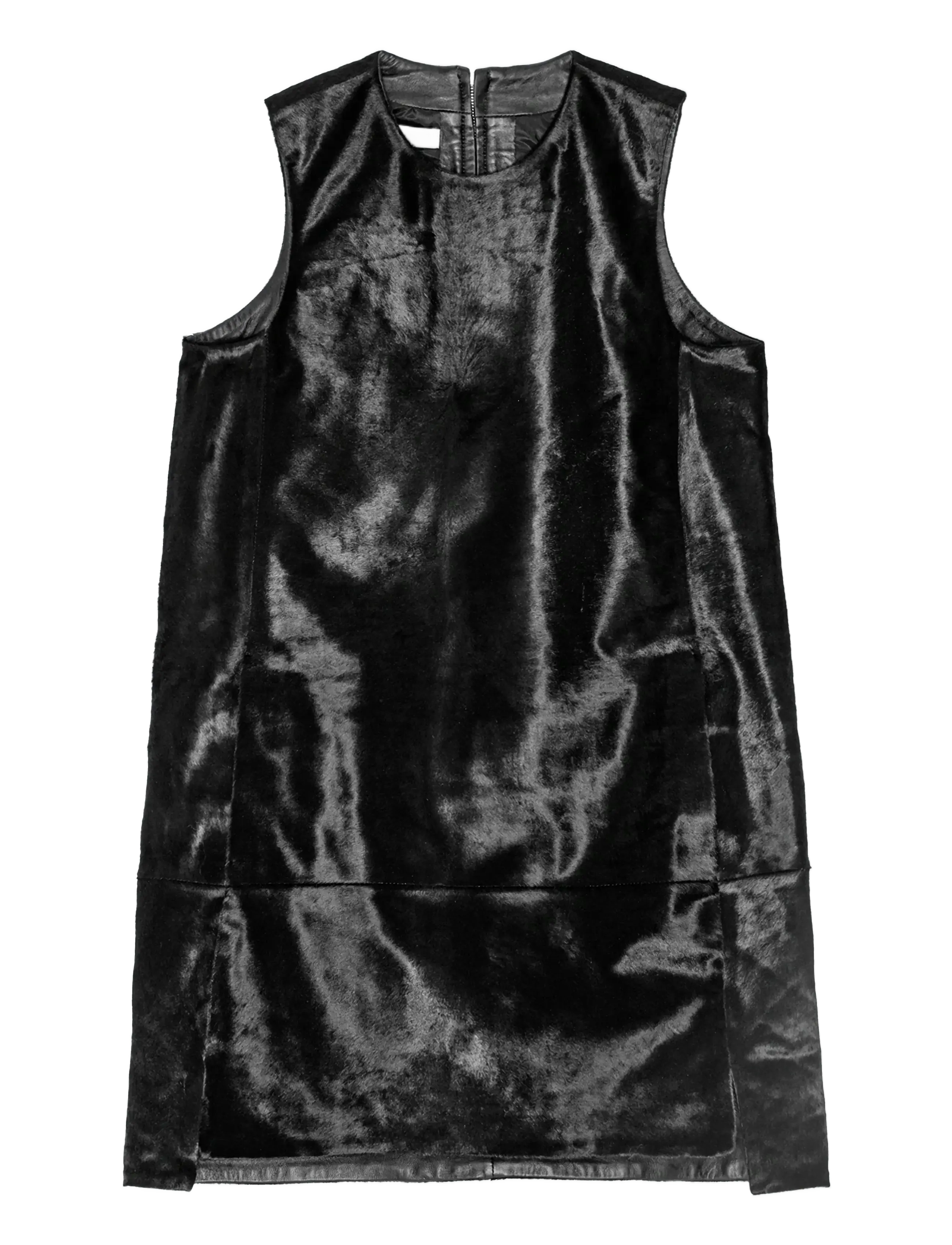 REMAIN Birger Christensen MIDI LEATHER DRESS - Kjoler - 1000 BLACK COMB. / black