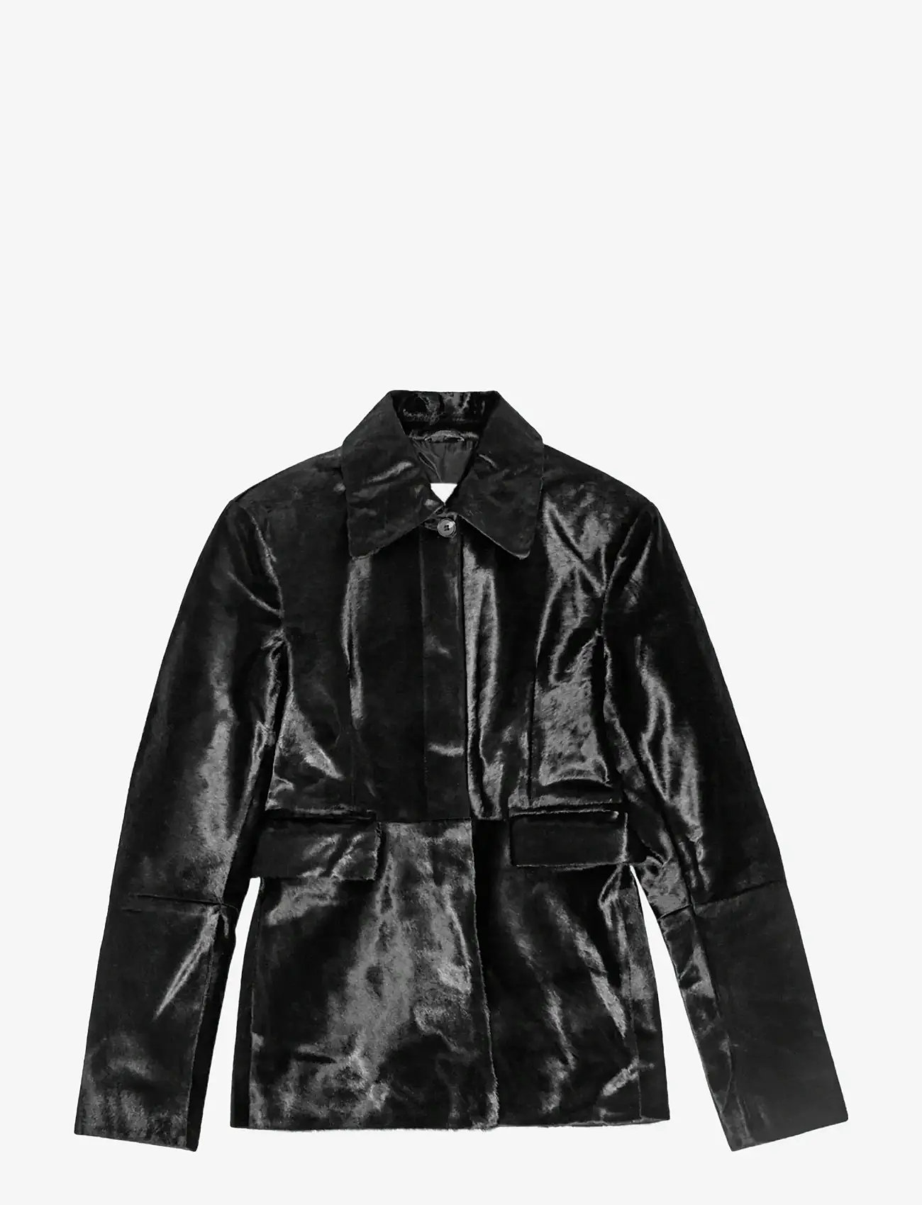 REMAIN Birger Christensen - SLIM LEATHER BLAZER - læderjakker - 1000 black comb. - 1