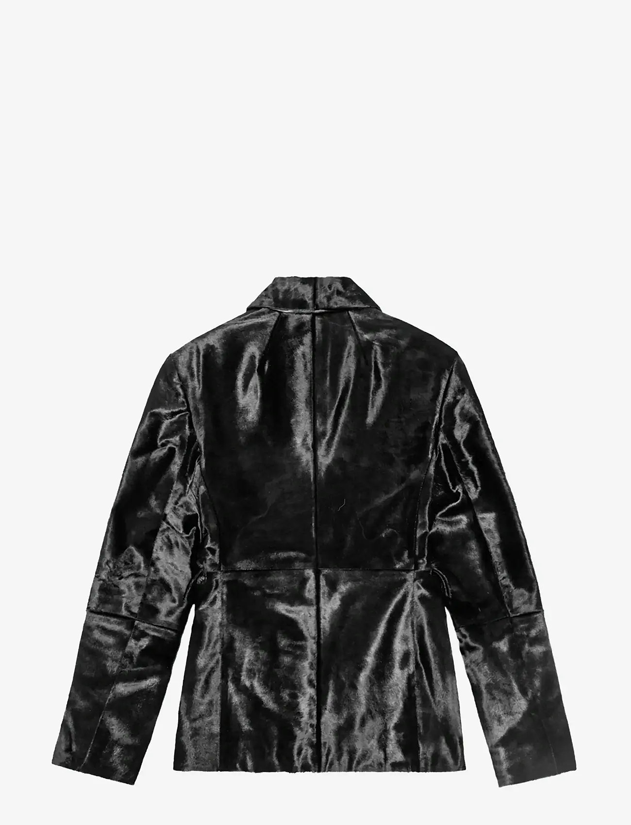 REMAIN Birger Christensen - SLIM LEATHER BLAZER - læderjakker - 1000 black comb. - 2