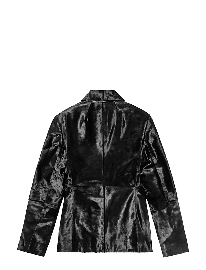 REMAIN Birger Christensen - SLIM LEATHER BLAZER - læderjakker - 1000 black comb. - 2