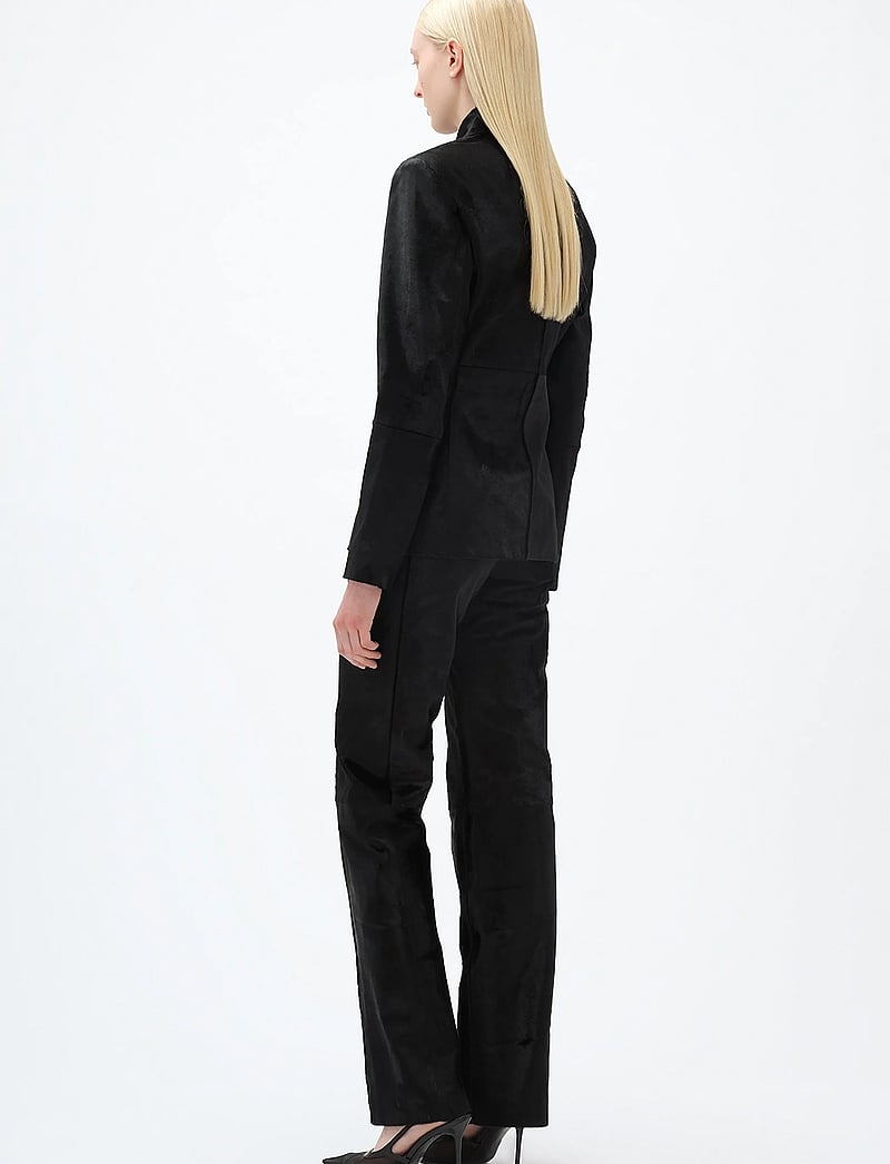 REMAIN Birger Christensen - SLIM LEATHER BLAZER - læderjakker - 1000 black comb. - 3