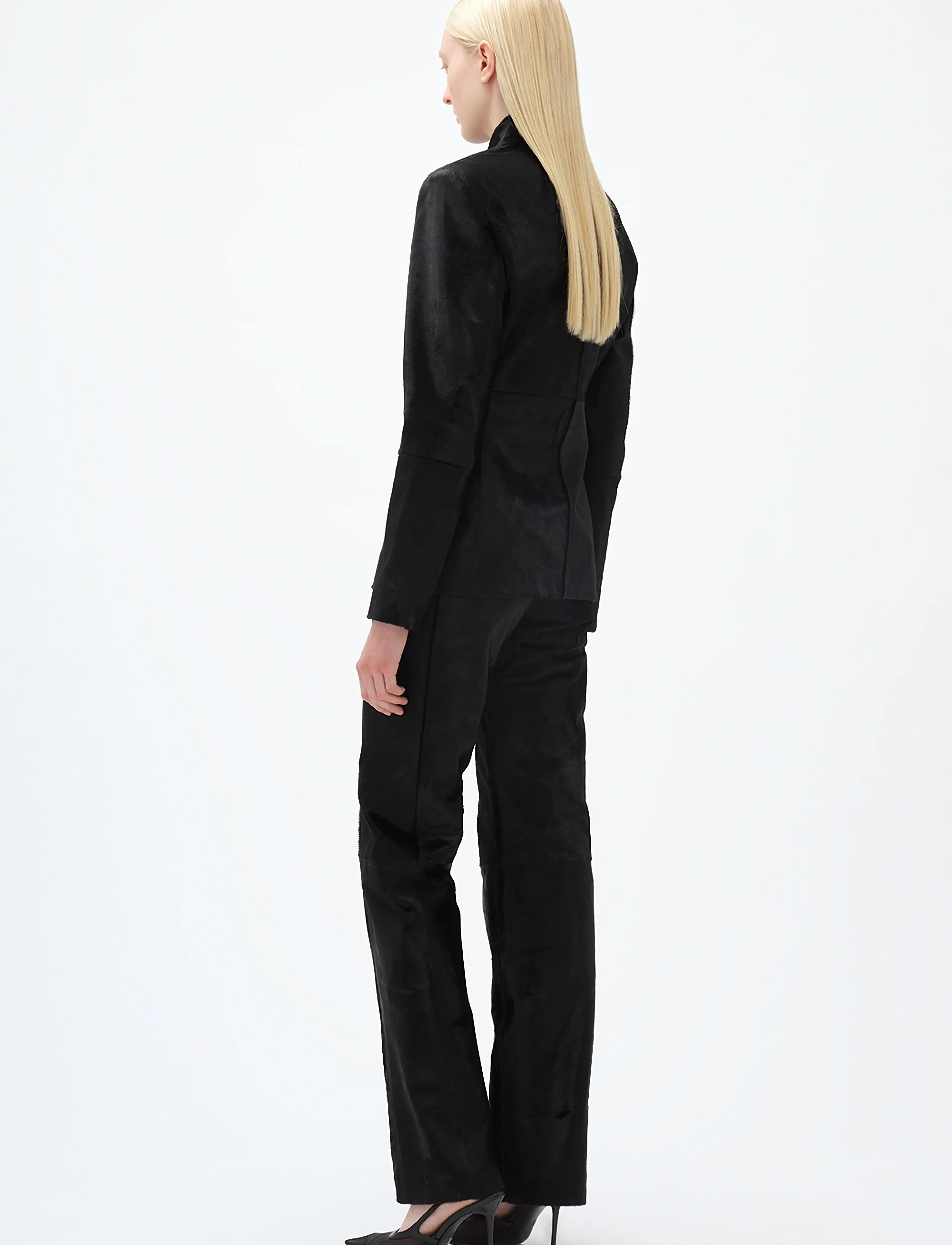 REMAIN Birger Christensen - SLIM LEATHER BLAZER - spring jackets - 1000 black comb. - 3