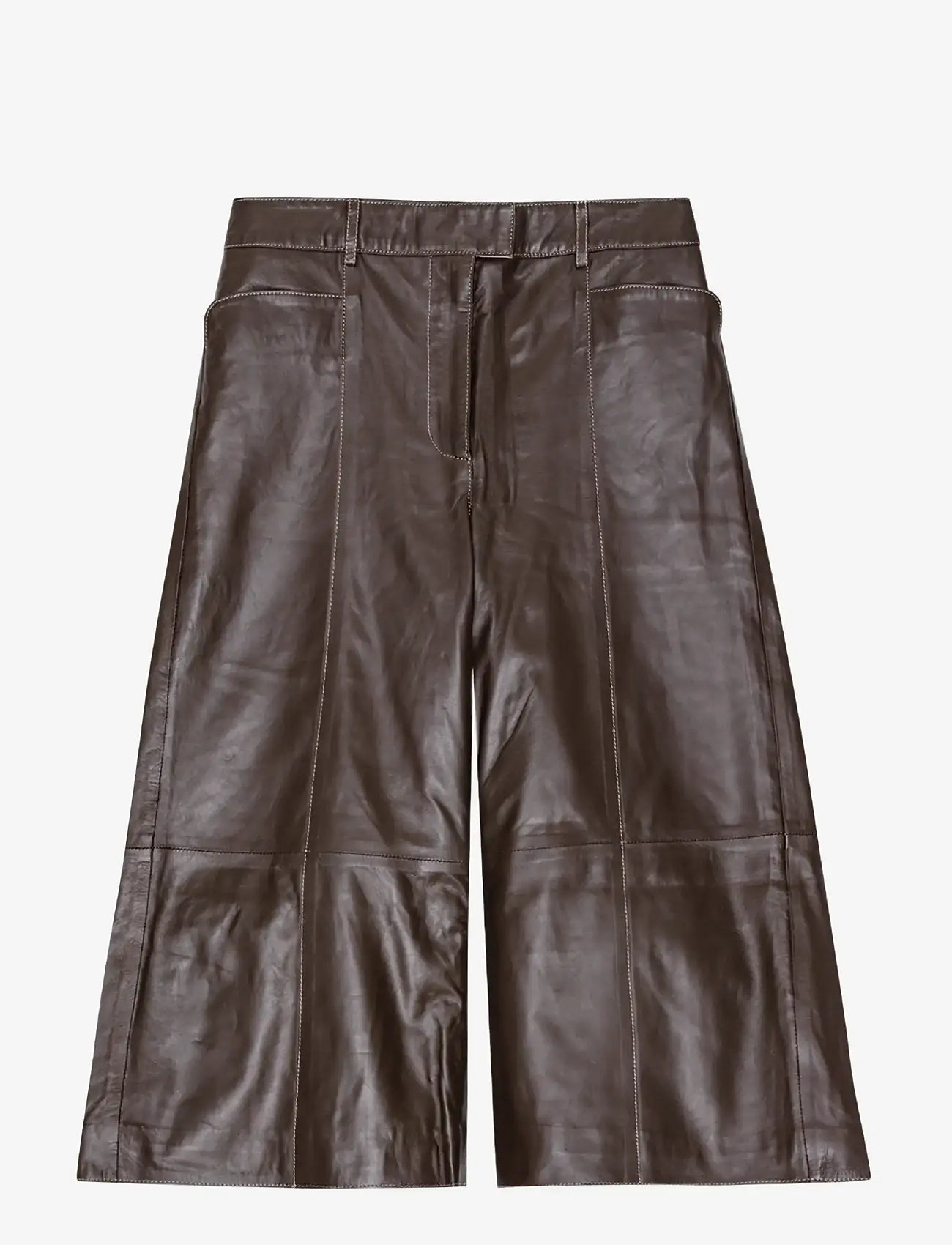 REMAIN Birger Christensen - SHORT WIDE LEATHER PANTS - culottes - delicioso - 1