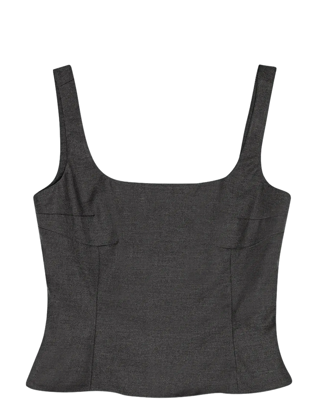 REMAIN Birger Christensen FITTED TOP - T-shirts & Toppar - TORNADO / grey