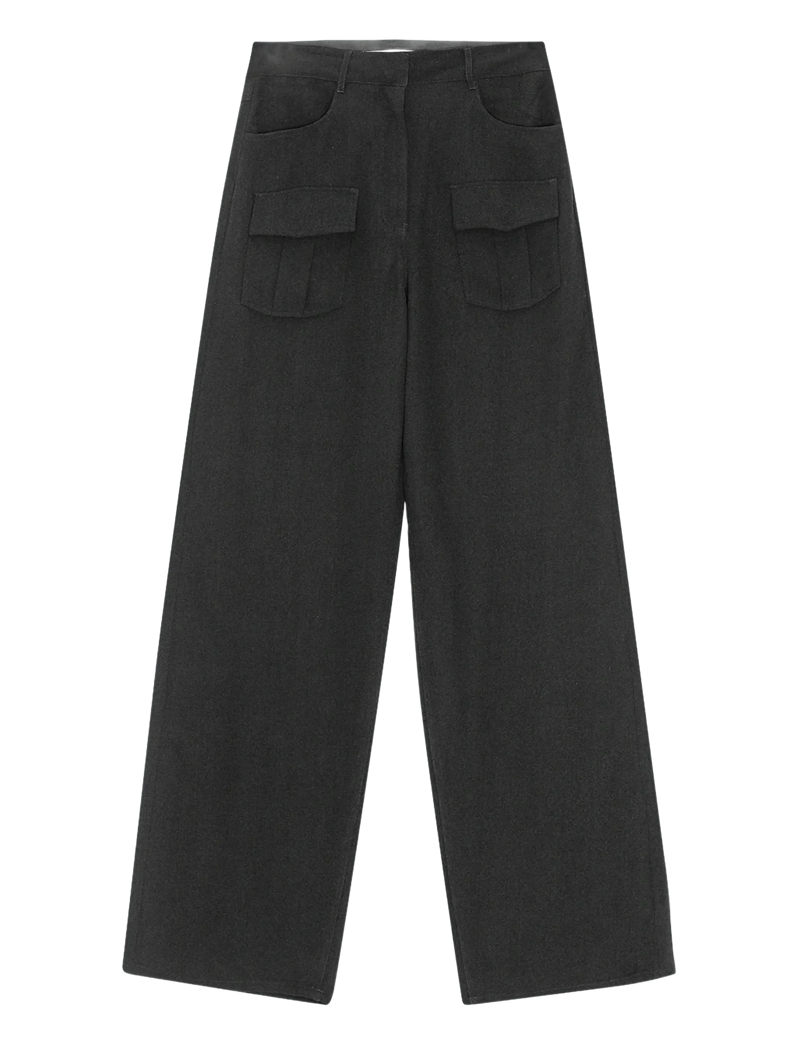 REMAIN Birger Christensen TAPERED SUITING PANTS - Tøj - BLACK / black