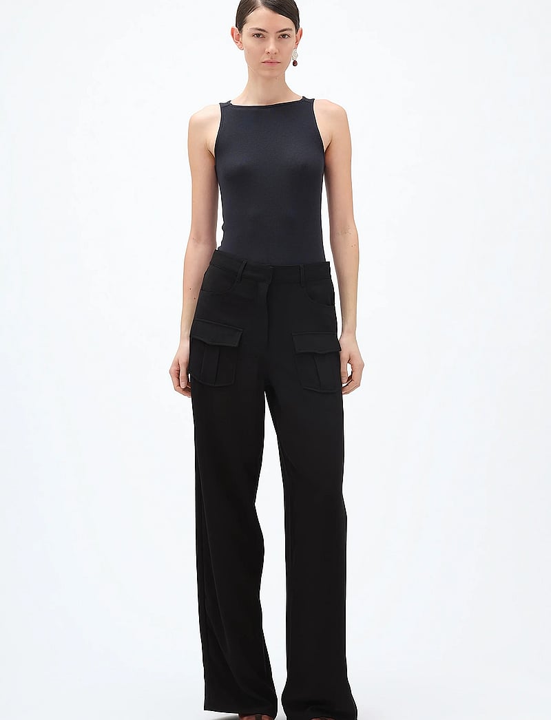 REMAIN Birger Christensen - TAPERED SUITING PANTS - habitbukser - black - 0