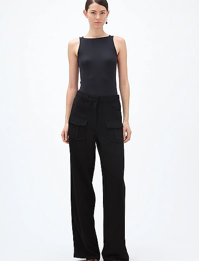 REMAIN Birger Christensen TAPERED SUITING PANTS - REMAIN - BLACK / black
