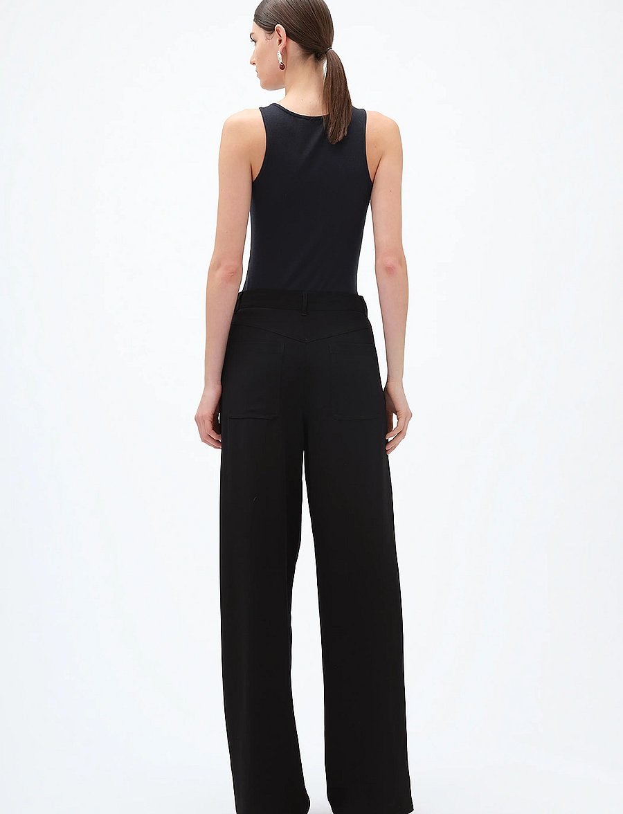 REMAIN Birger Christensen - TAPERED SUITING PANTS - lietišķā stila bikses - black - 3