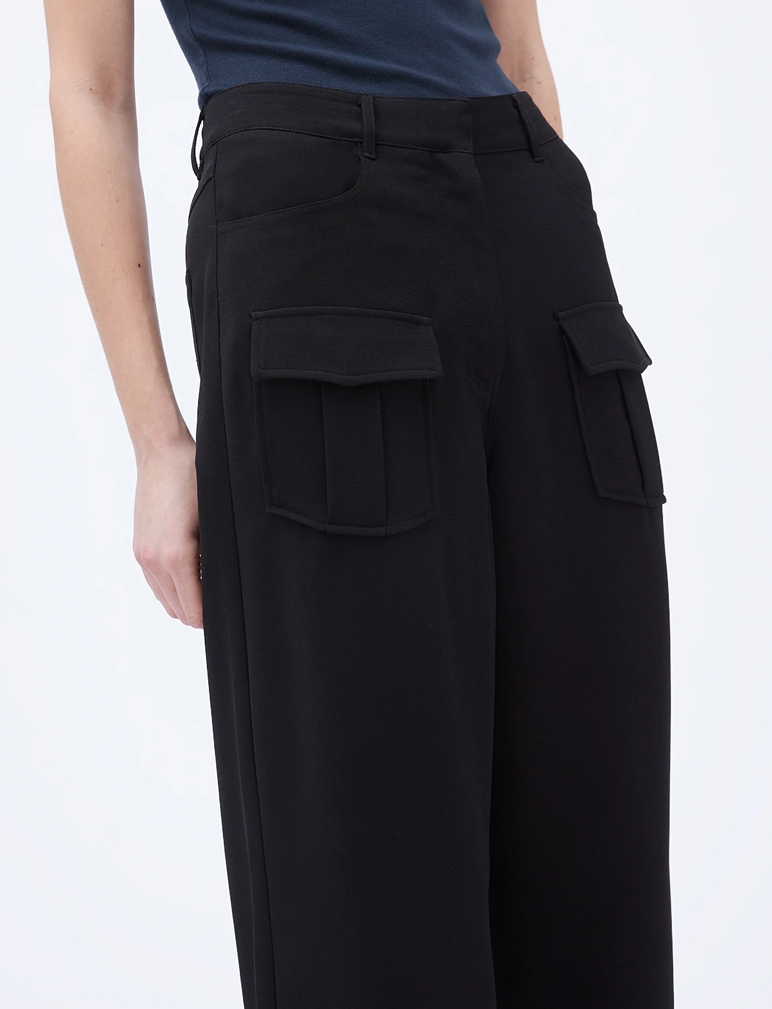 REMAIN Birger Christensen - TAPERED SUITING PANTS - lietišķā stila bikses - black - 4
