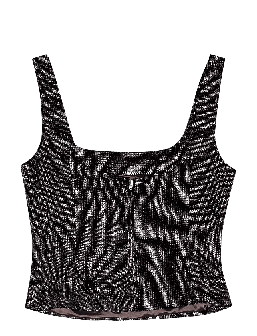 REMAIN Birger Christensen - FITTED TOP - topid ja varrukateta alussärgid - 1000 black comb. - 1