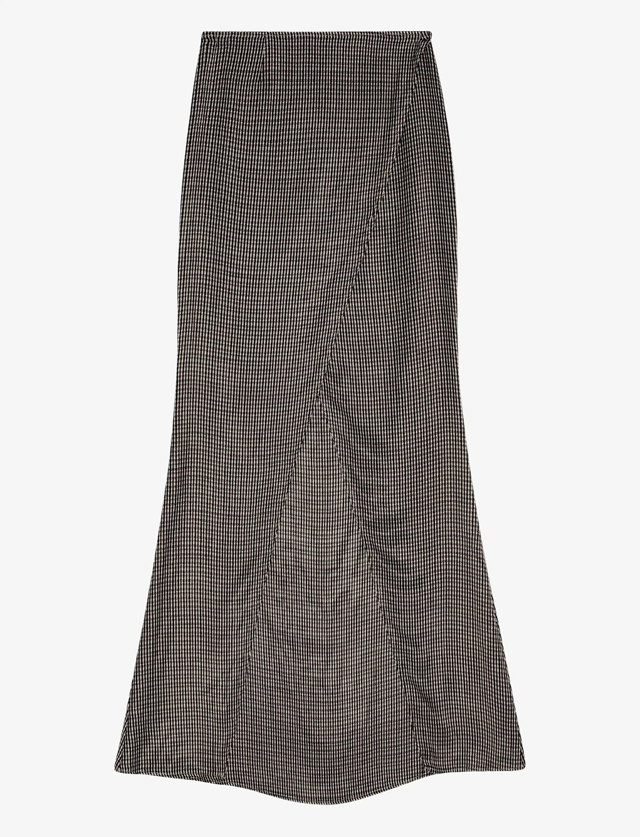REMAIN Birger Christensen - MAXI CHECK SKIRT - maxi skirts - timber wolf comb, - 1