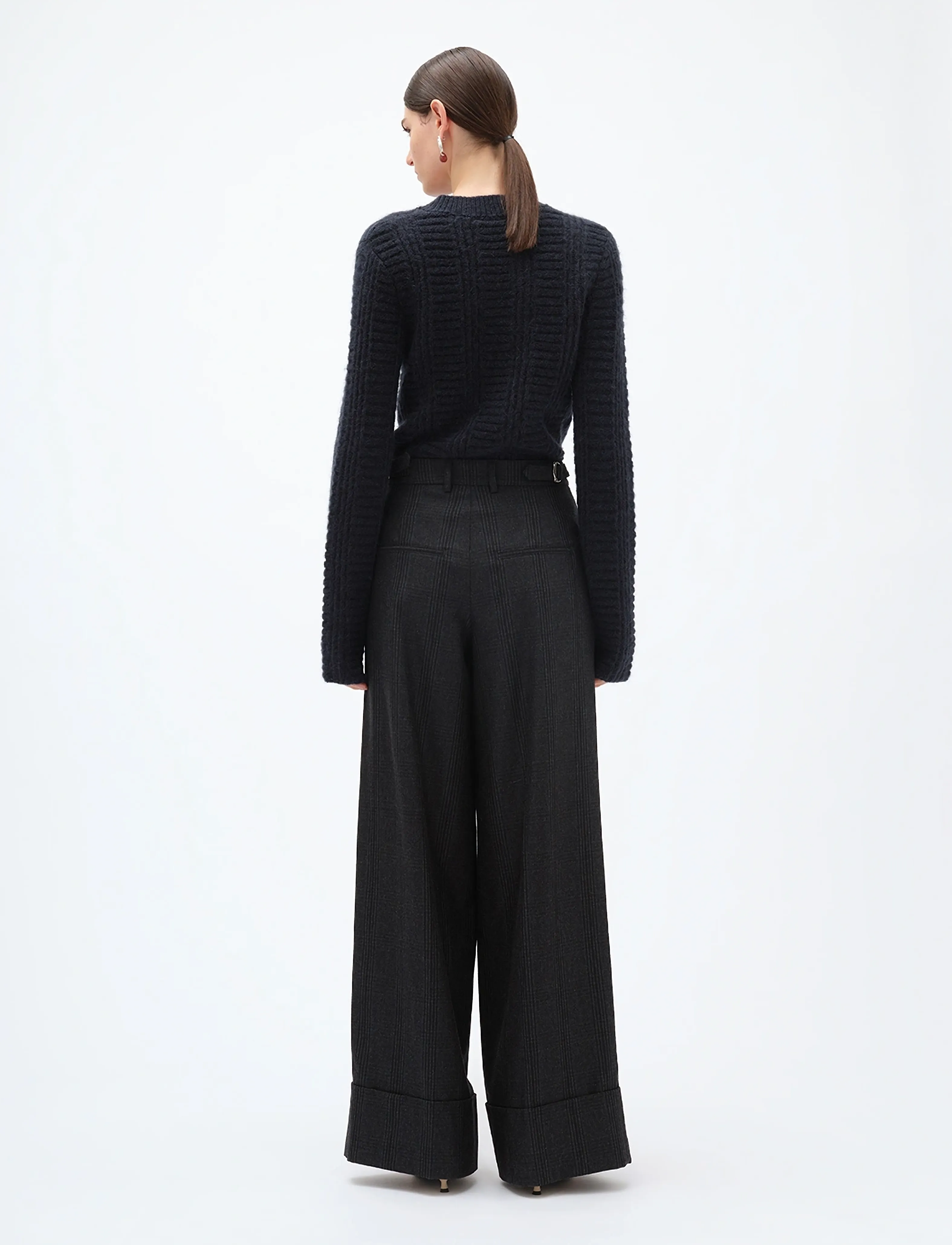 REMAIN Birger Christensen - WIDE LEG PANTS - caviar comb. - 3