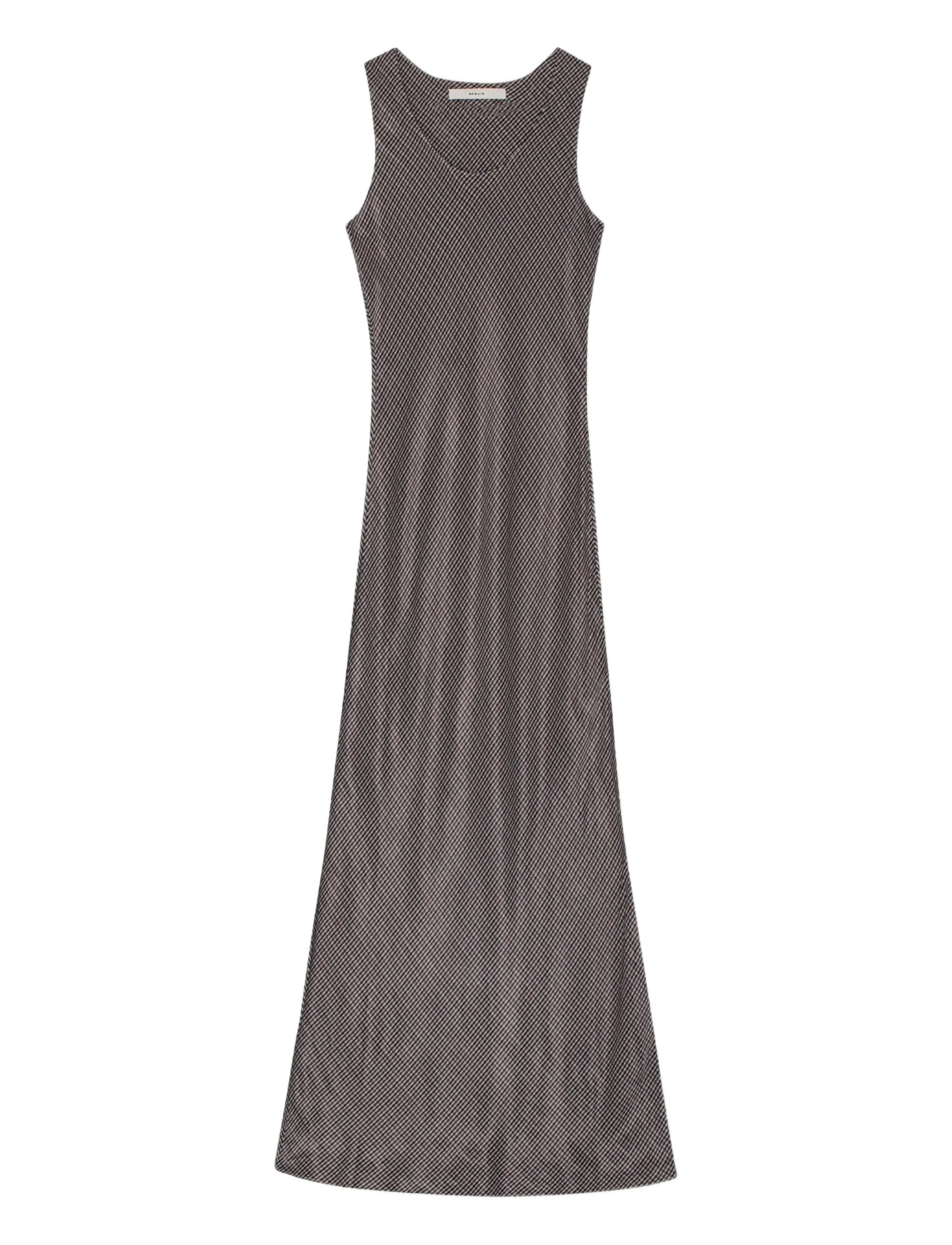 REMAIN Birger Christensen MAXI CHECK DRESS - Tøj - TIMBER WOLF COMB, / brown