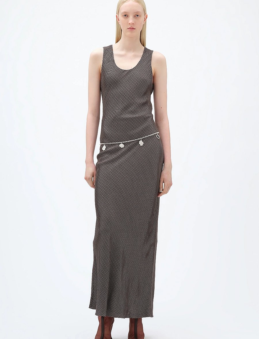 REMAIN Birger Christensen - MAXI CHECK DRESS - party dresses - timber wolf comb, - 0