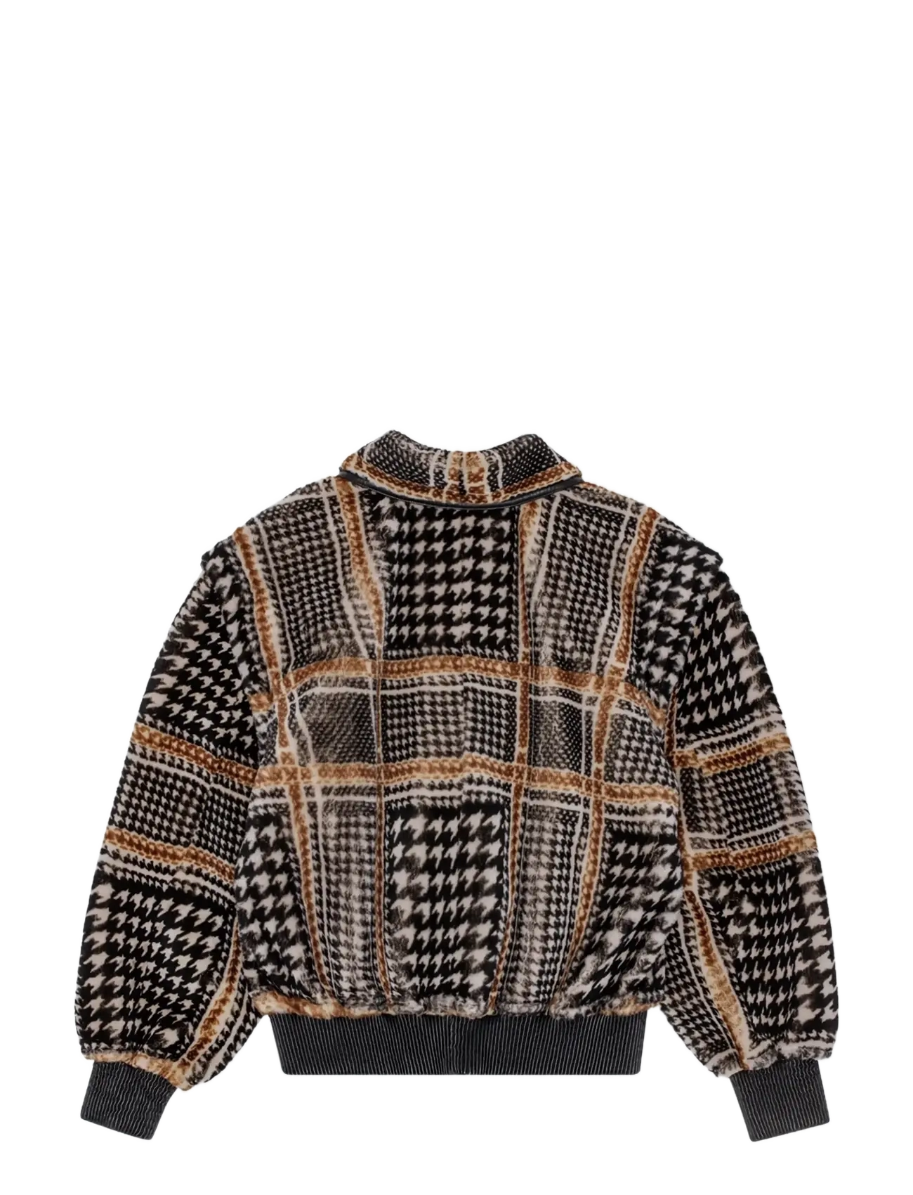REMAIN Birger Christensen - CHECK SHEARLING JACKET - 1000 black comb. - 2