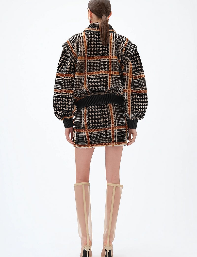 REMAIN Birger Christensen - CHECK SHEARLING JACKET - leichte jacken - 1000 black comb. - 3