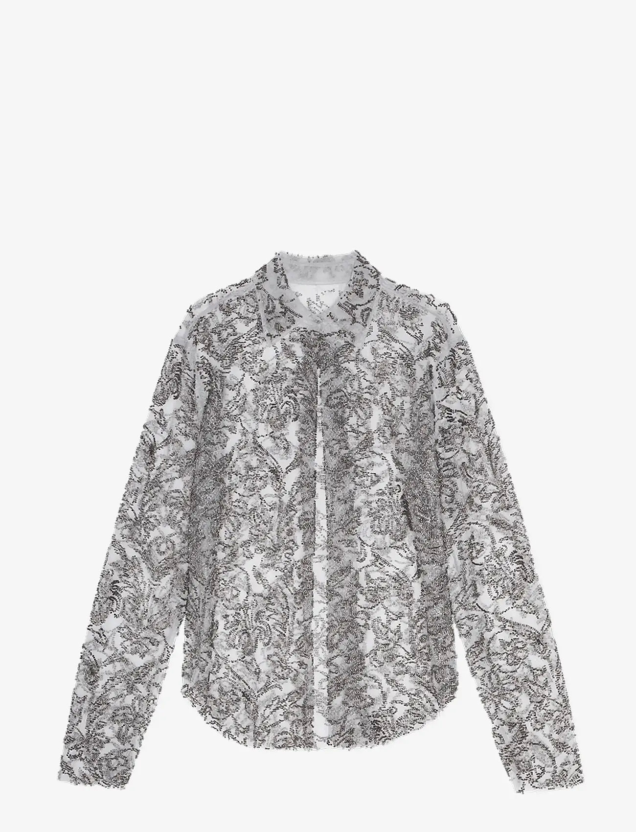 REMAIN Birger Christensen - OPEN FRONT SHIRT - long-sleeved shirts - charcoal gray - 1